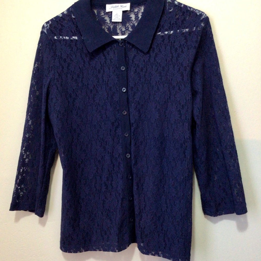 Judith Hart Collection Lace button down top